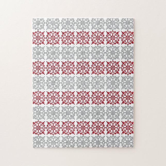 Puzzle Traditional Latvian SUN sign geometric pattern I (Vertical)