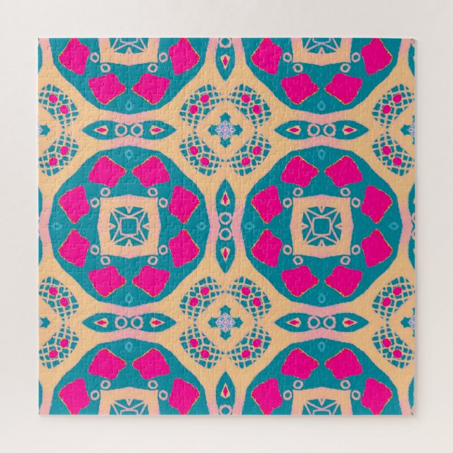 Puzzle Traditionnel, patchwork péruvien, motif de tuiles (Vertical)