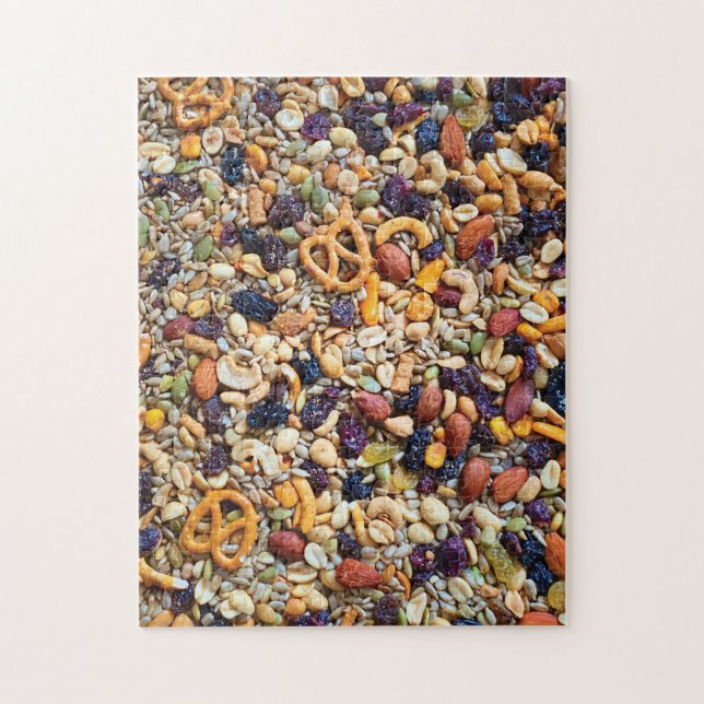 Puzzle Trail Mix Nuts Raisins Pretzels Niveau avancé (Vertical)