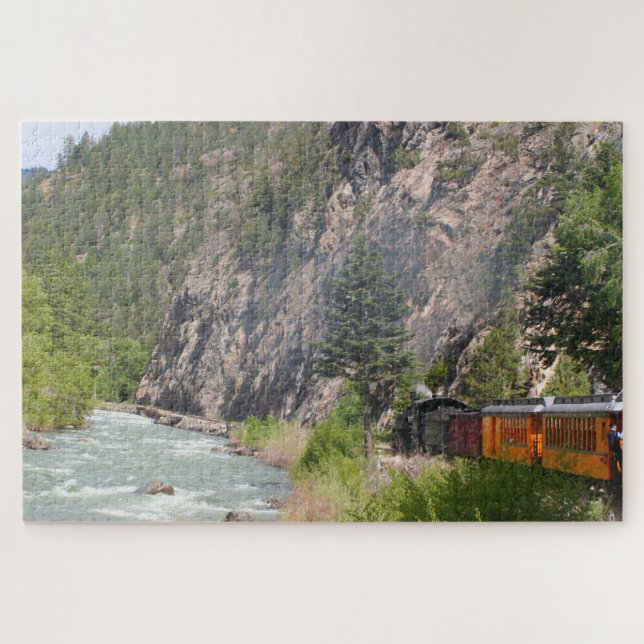 Puzzle Train à vapeur et rivière Animas, Colorado (Horizontal)