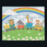 Puzzle Train animal couleur mignon Arc en ciel Enfants mo<br><div class="desc">Ce joli design est composé d'un animal coloré plein de train avec un lion,  un éléphant,  une girafe,  un flamant,  un tigre et un singe. Parfait pour les anniversaires pour les enfants #puzzle #puzzlesforkids #cadeaux #giftsforkids #kids #mignon #animaux #jeux #fun #anniversaire #kidsanniversaire</div>