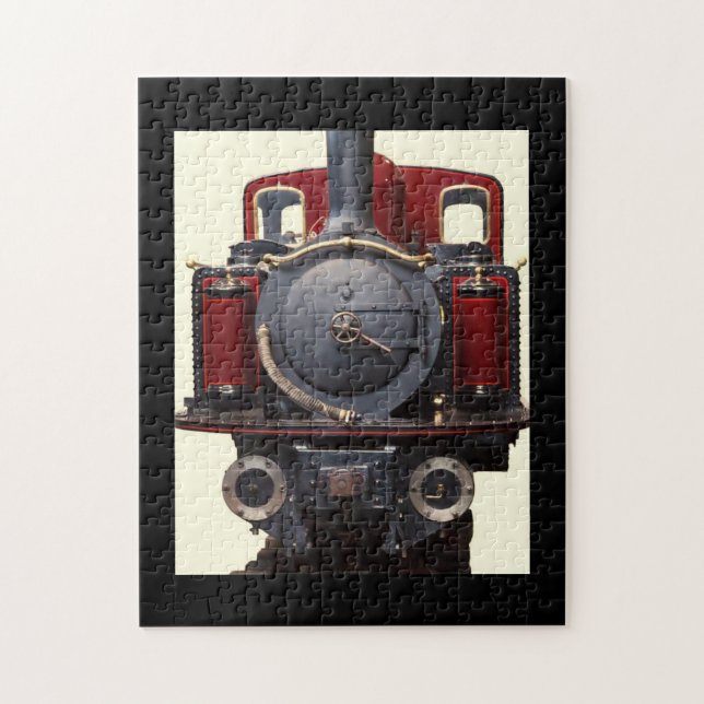 Puzzle Train Bleu Et Rouge  (Vertical)