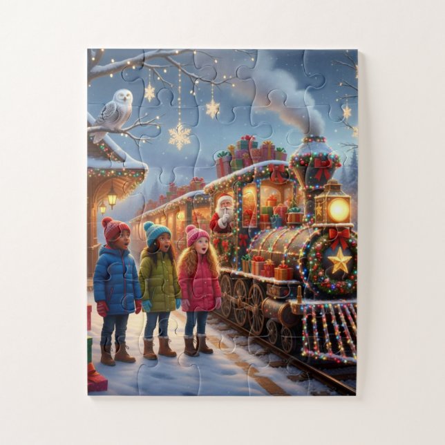 Puzzle Train de Noël Magique (Vertical)