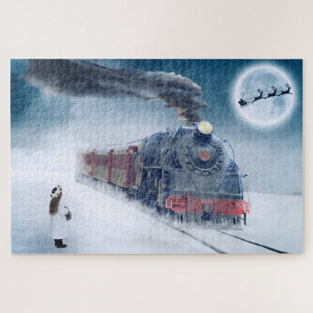 Puzzle Train Hiver Santa Noël   (Horizontal)