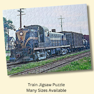 Puzzle Train moteur diesel bleu-jaune