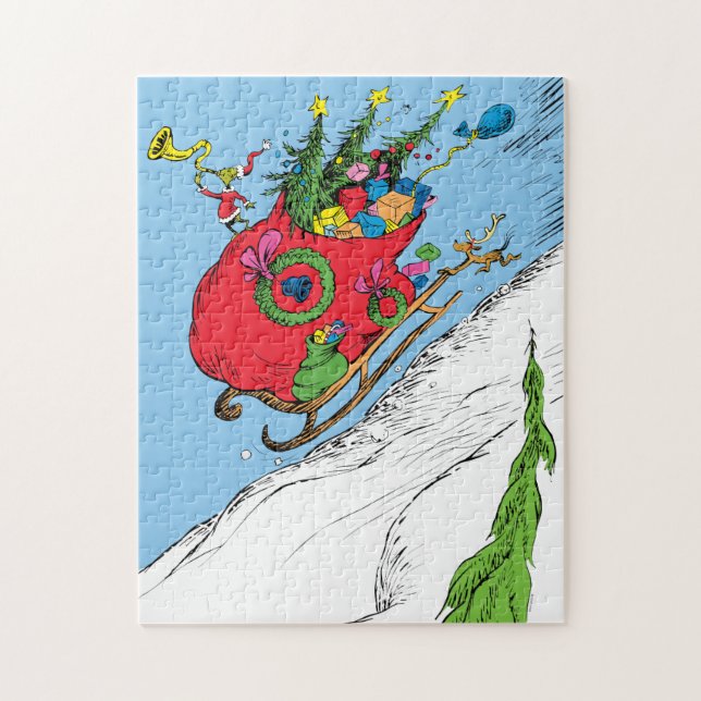Puzzle Traîneau en fuite du Grinch et Max (Vertical)
