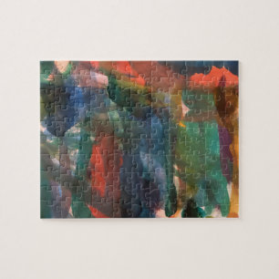 Puzzle Traits de pinceau aquarelle colorés gouttes