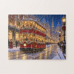 Puzzle Tramway de Noël Scène de Ville