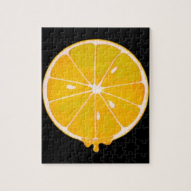 Puzzle tranche de citron jaune vif (Vertical)