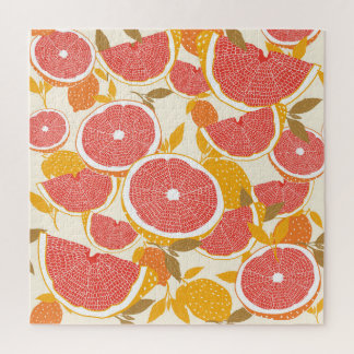 Puzzle Tranches de pamplemousse avec Feuilles