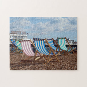 Puzzle Transats sur la plage à Brighton.