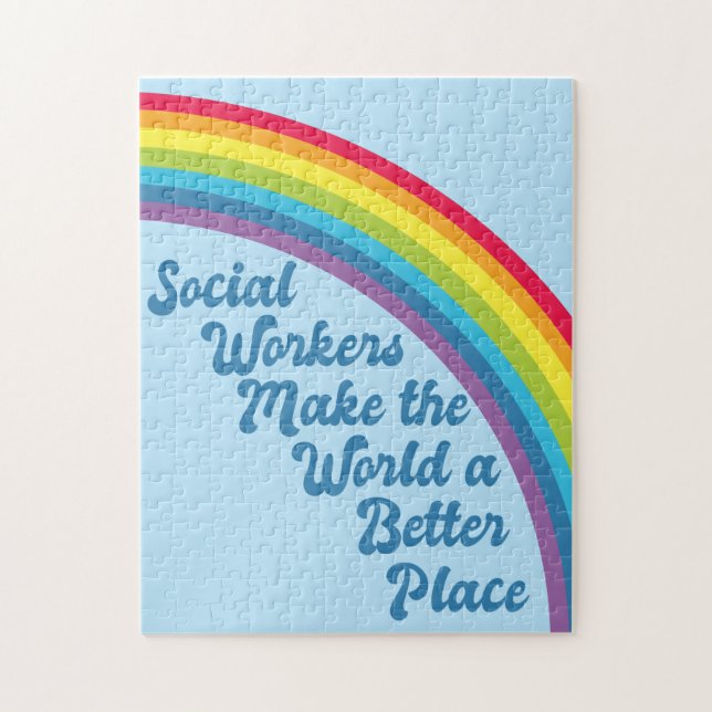 Puzzle Travail social Citation inspirante Rainbow Blue (Vertical)