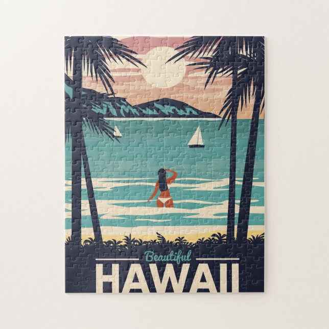 Puzzle Travel Art Beautiful Hawaii Beach (Vertical)