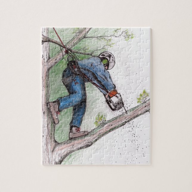 Puzzle Tree Surgeon Arborist Lumberjack (Vertical)