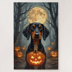 Puzzle Treeing Walker Coonhound Halloween ensorcelé 