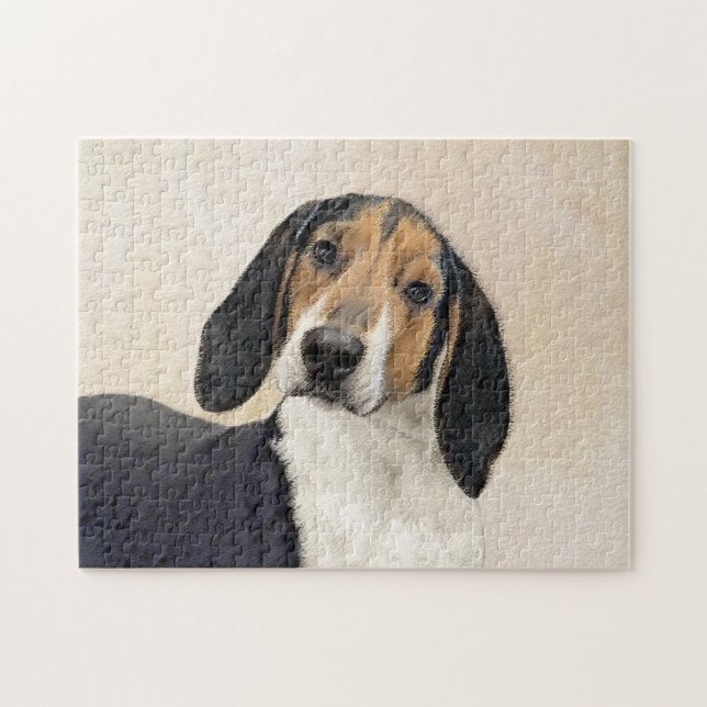 Puzzle Treeing Walker Coonhound Peinture - Art original (Horizontal)