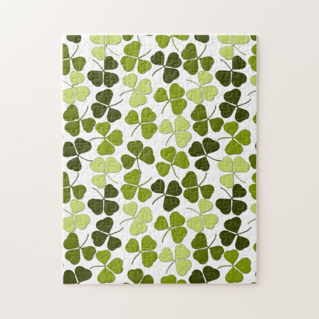 Puzzle Trèfle vert dans une variété de nuances (Vertical)