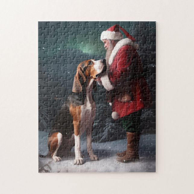 Puzzle Trek Walker Coonhound Noël du Père Noël (Vertical)