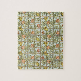 Puzzle Trellis par William Morris, textile de jardin vint
