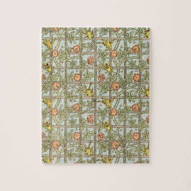 Puzzle Trellis par William Morris, textile de jardin vint (Vertical)