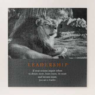 Puzzle Trendy Motivational Leadership Lion Black & White