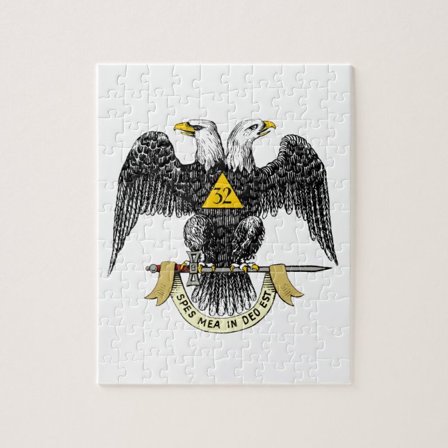 Puzzle trente-deuxième Noir écossais Eagle de rite de deg (Vertical)