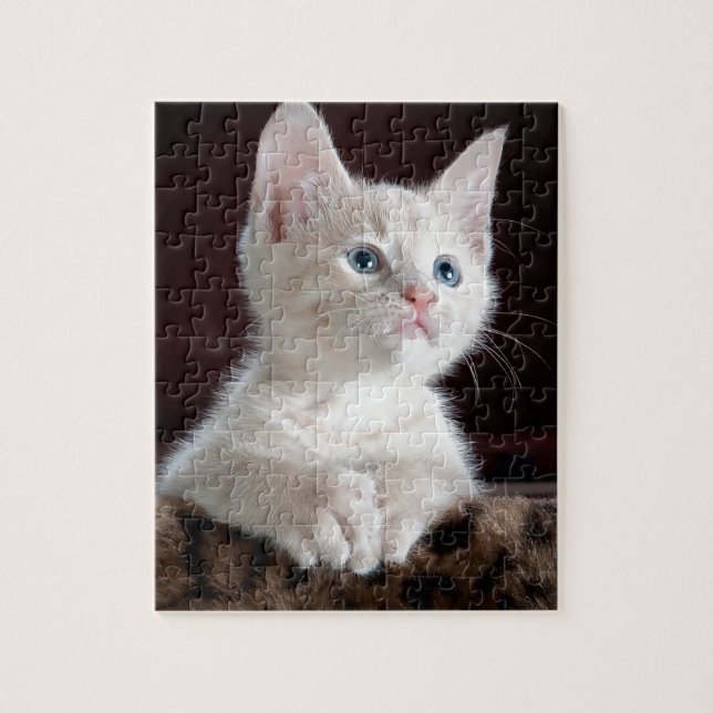 Puzzle Très Mignon Chat Blanc (Vertical)