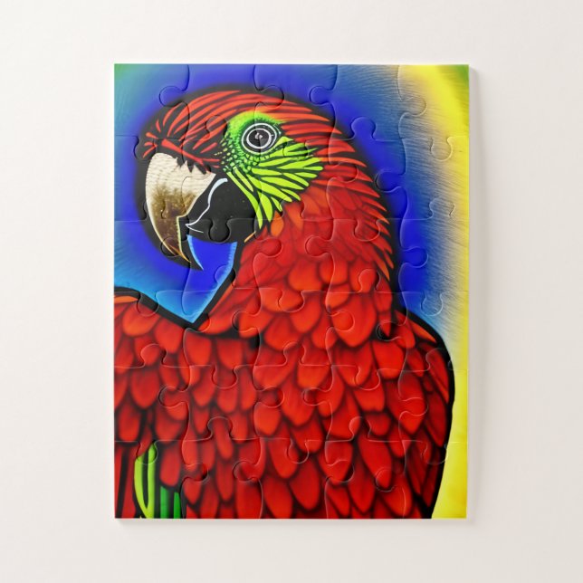 Puzzle Trésor Tropical : Abstraite oeuvre de perroquet dy (Vertical)