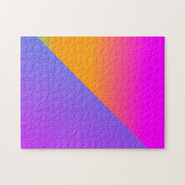 Puzzle Triangle géométrique à deux tons très lumineux (Horizontal)