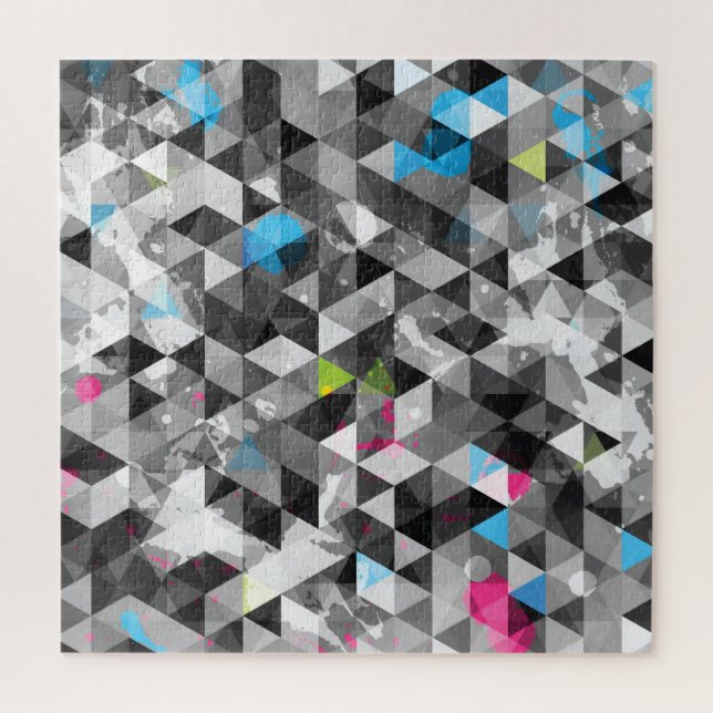Puzzle triangles de grunge Abstraits : motif sans soudure (Vertical)