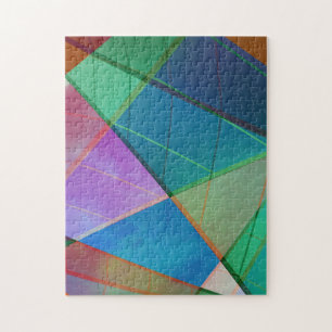 Puzzle Triangles modernes, colorés, trapézoïdes forme l'a