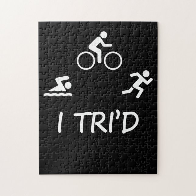 Puzzle Triathlète Vélo Courir Natation Triathlon T-Shi (Vertical)
