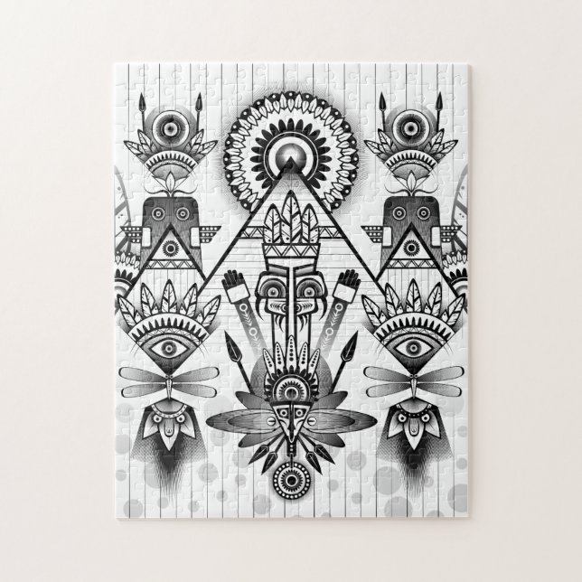 Puzzle Tribal autochtone Abstrait (Vertical)