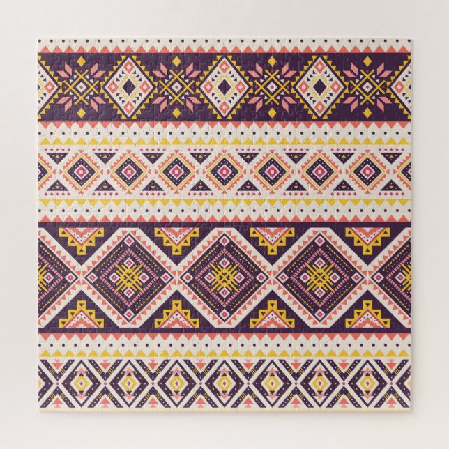 Puzzle Tribal Aztec rayé, motif géométrique. (Vertical)