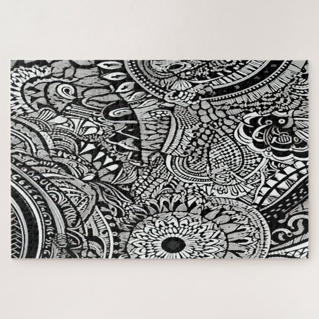 Puzzle Tribal b/w (Horizontal)