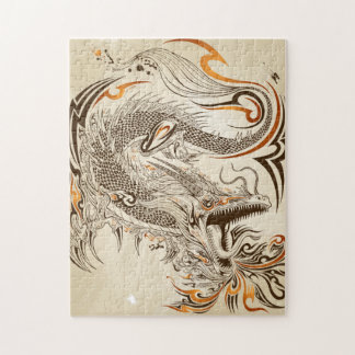 Puzzle tribal de photo du dragon 10x14 de henné de