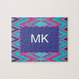 Puzzle Tribal pourpre et Aqua