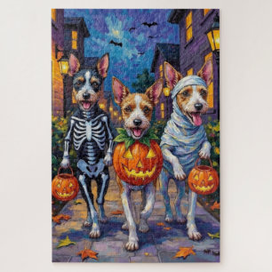 Puzzle Trick-or-treating de Wire Fox Terrier Halloween 