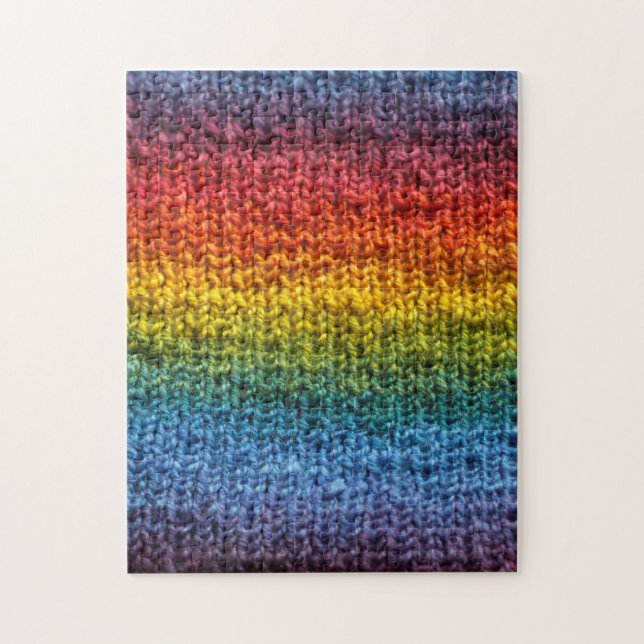 Puzzle Tricot Rainbow Knit Fabric Stockinette (Vertical)
