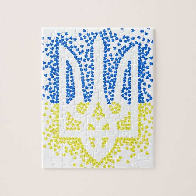 Puzzle Trident de l'emblème ukrainien tryzub dispersant l (Vertical)