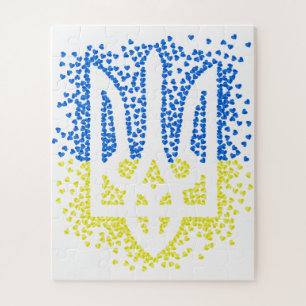 Puzzle Trident de l'emblème ukrainien tryzub dispersant l