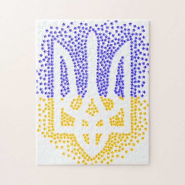 Puzzle Trident heraldique ukrainien tryzub étoiles disper (Vertical)