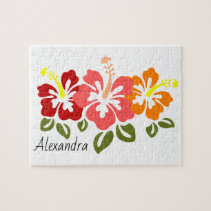 Puzzle Trio Hibiscus coloré Personnalisé