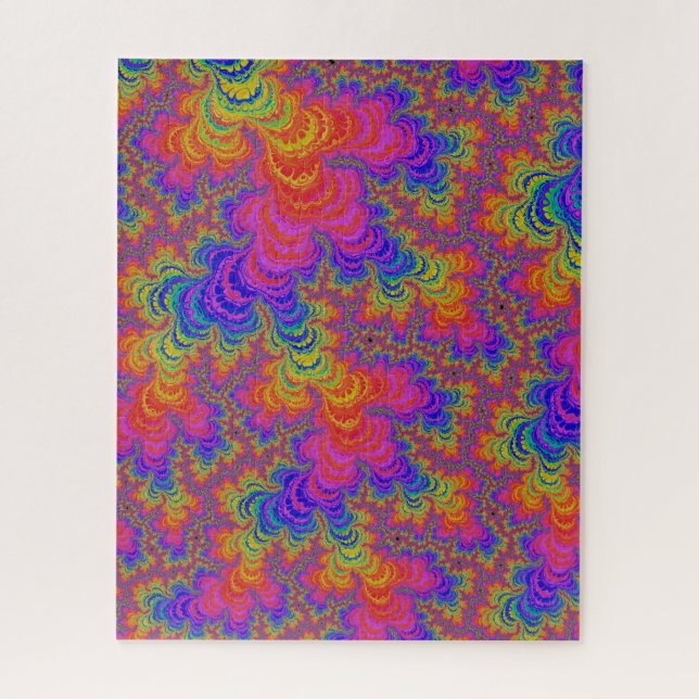 Puzzle Tripant Funky Gras Vibrant Arc-en-ciel Abstrait Fr (Vertical)