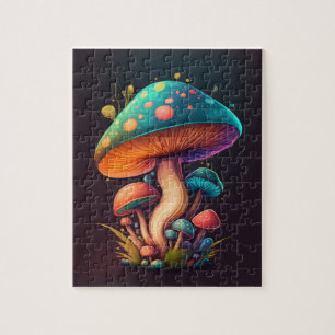 Puzzle Trippy Blue Amanita Muscaria Flexible Photo Magnet