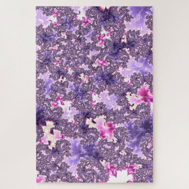 Puzzle Trippy Funky Boho Pastel Spiral Fractal Art (Vertical)