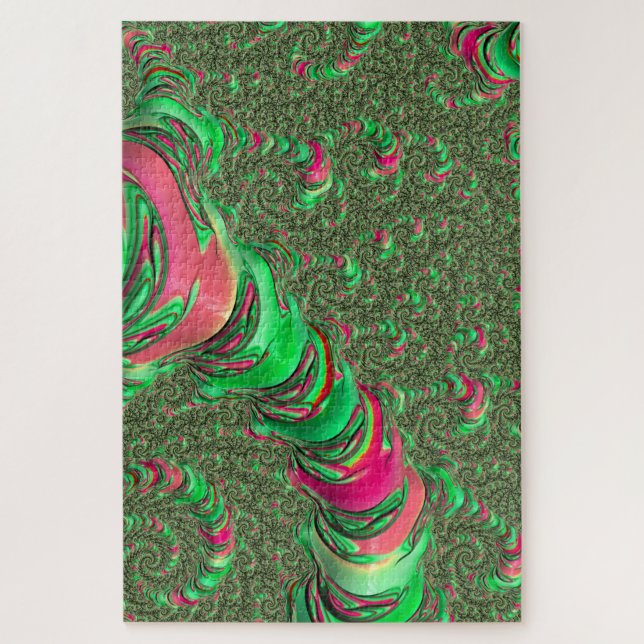 Puzzle Trippy Funky Psychedelic Super Spiral Fractal Art (Vertical)