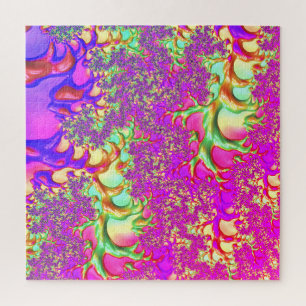Puzzle Trippy Funky Vibrant Neon Super Acide Trip Fractal