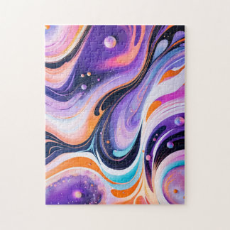Puzzle Trippy Violet Art Mur Liquide