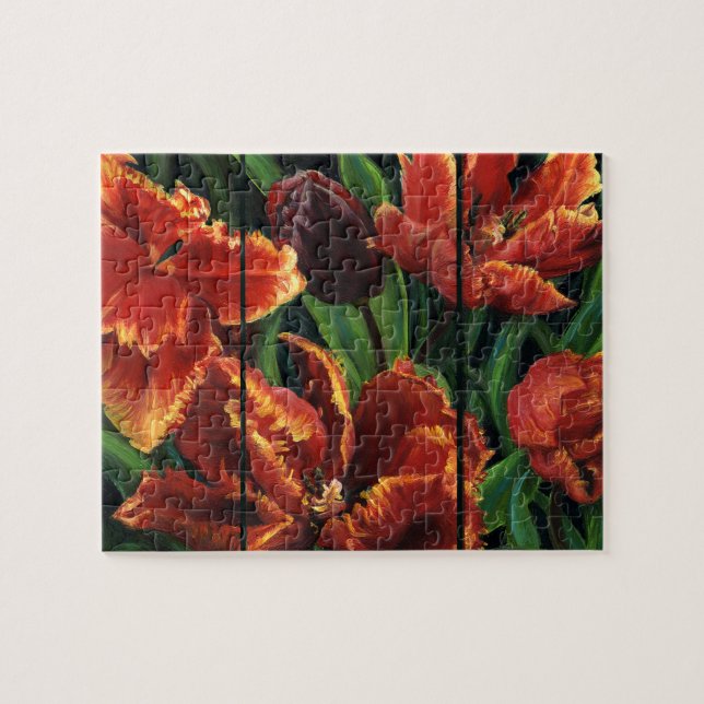 Puzzle "Triptyque de tulipes de perroquets" (Horizontal)
